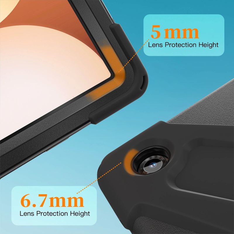 JM Rugged Case Grip for Samsung Galaxy Tab A11+ with a strap Black