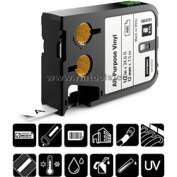 DYMO XTL vinüül kleepkirjalint, 54 mm, must-kollane