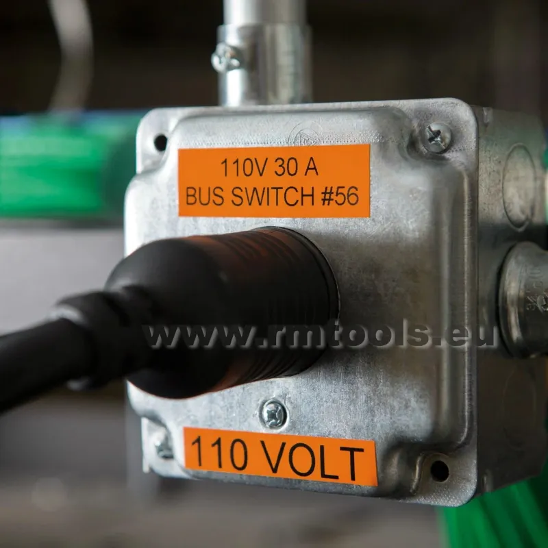 DYMO XTL universālā vinila etiķešu lente, melns uz dzeltena, 54 mm x 7 m