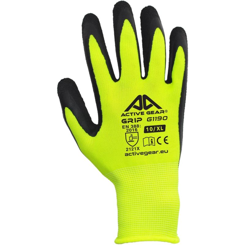 Latex coated gloves Active Grip, 8-M, ACTIVE GEAR