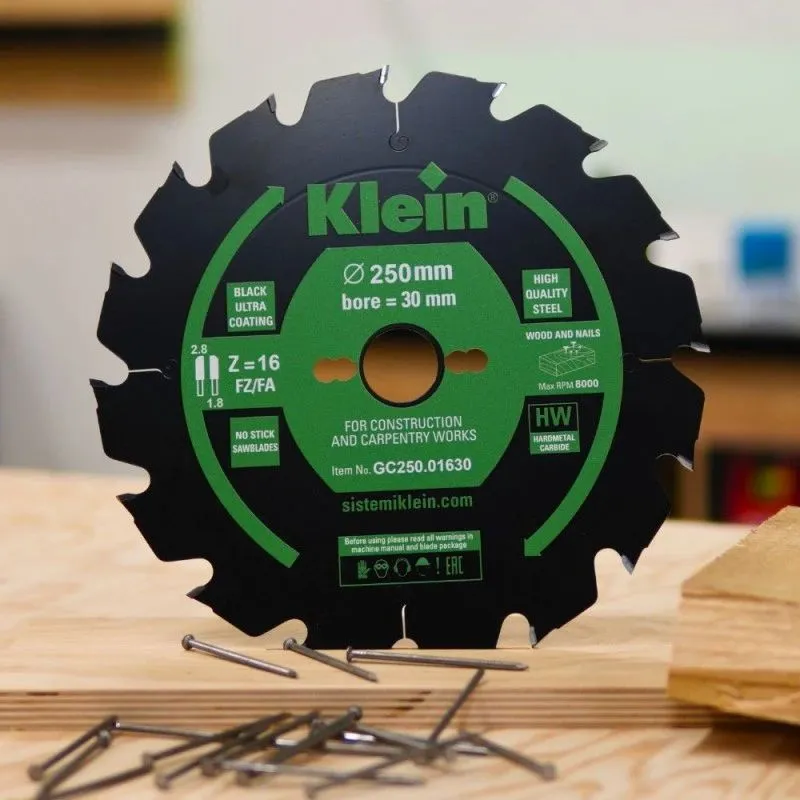 Klein 165x20x2.0mm 14 zobi - Zāģripa būvlaukumiem un demolēšanai