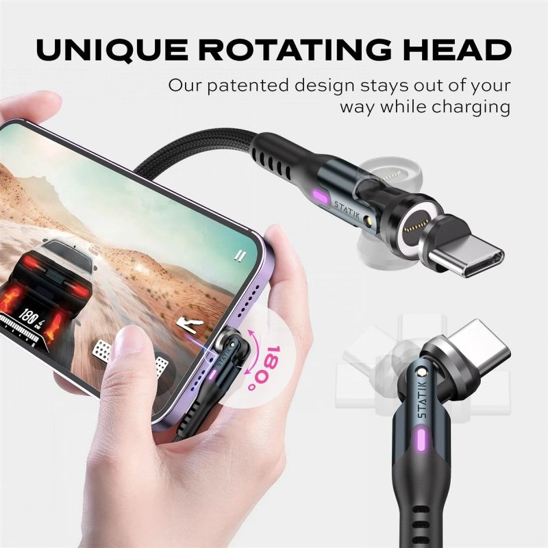 STATIK Statik 360 Pro Cable 2.0 USB-C Only, 1m, Black