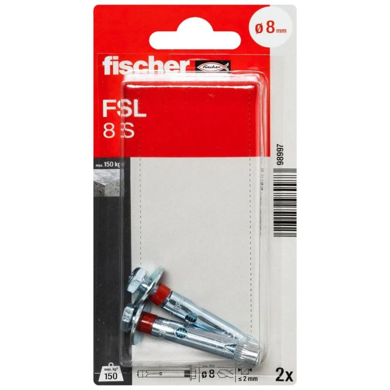 Fišera enkurs ar skrūvi FSL 8 S 2 gab.