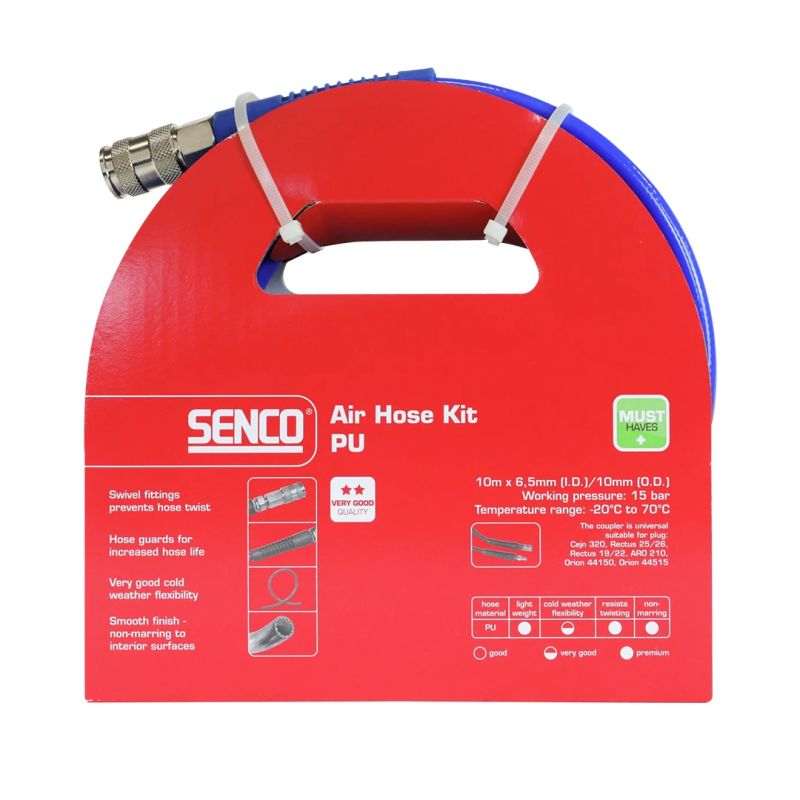 Air hose set SENCO PU 6.5 mm ,10 mm outer diameter,, 10m