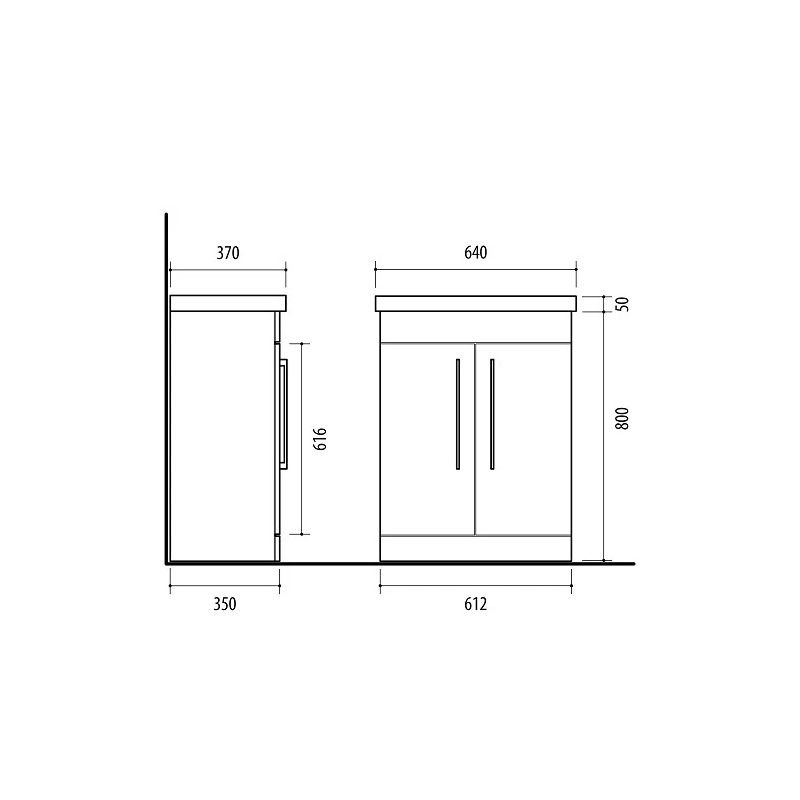 Valamualune vannitoa kapp Domoletti SA63-3, hall v., 35 cm x 62 cm x 80 cm
