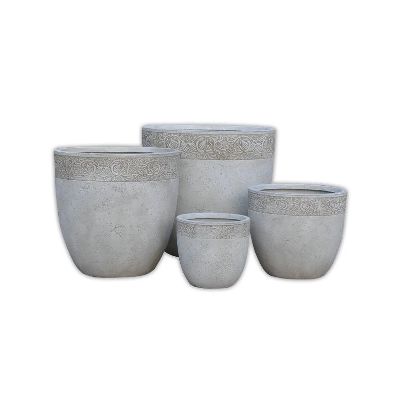 Puķu pods Domoletti LT3713-2S, keramika-māls, pelēka krās.