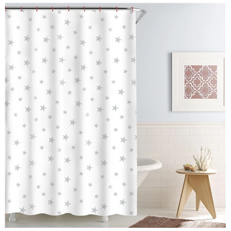 Dušas aizkars Domoletti 171913, balta krās.-pelēka krās., 180 cm x 180 cm