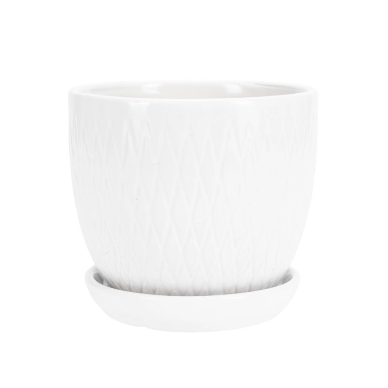 Puķu pods Domoletti FP.0024.015.H.M, keramika, balta krās.