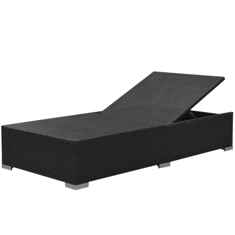 vidaXL 3-daļīgs dārza atpūtas mēbeļu komplekts ar matračiem, PE, melns