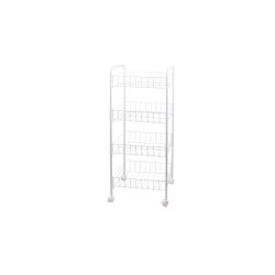 Plaukts ar riteņiem Domoletti, balta, 35.5 cm x 25.5 cm x 84.5 cm