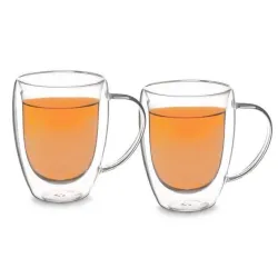 Cup coffe high borosili double wall 2pcs