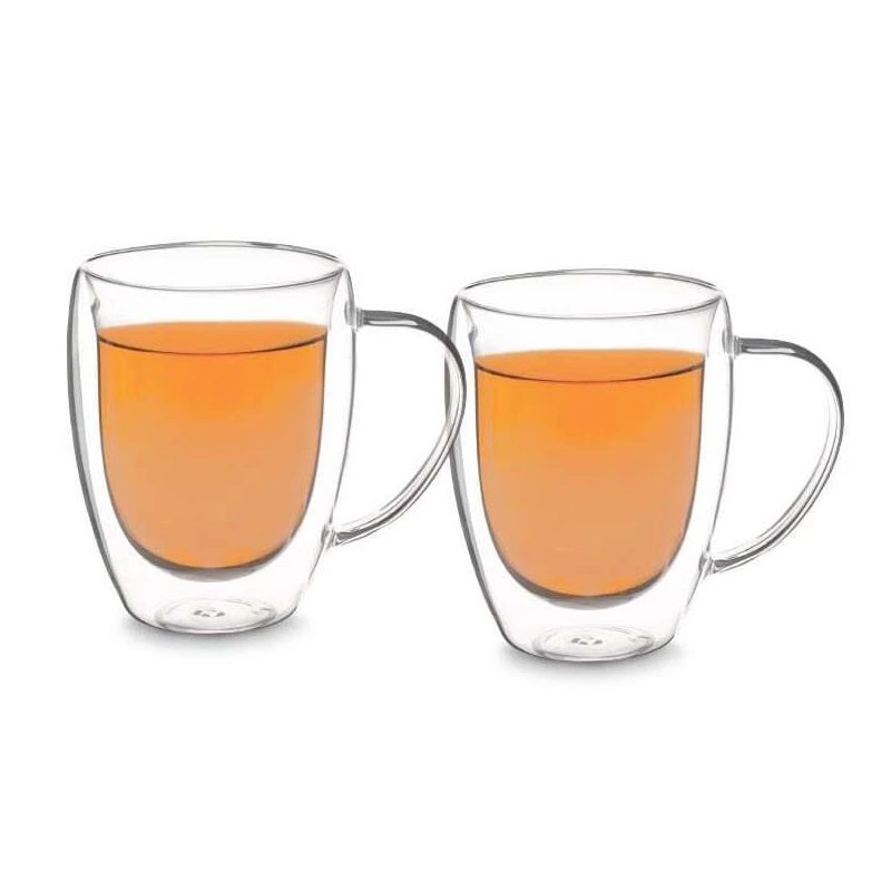 Dubultā stikla krūzes komplekts Domoletti, caurspīdīga krās., 0.35 l