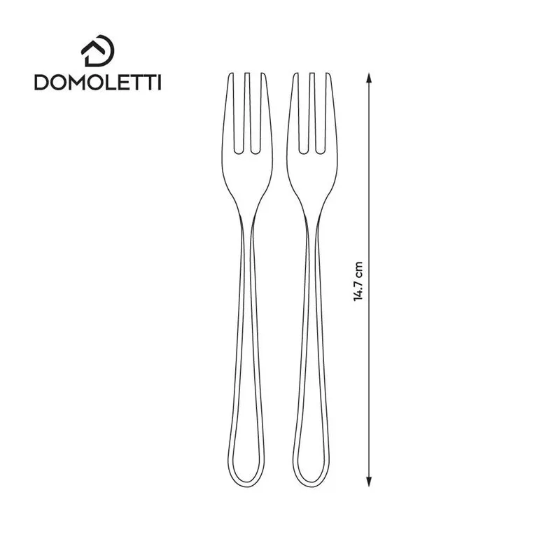 Десертная вилка Domoletti City 80S2CT-10, нержавеющая сталь, серый цв., 2 шт.