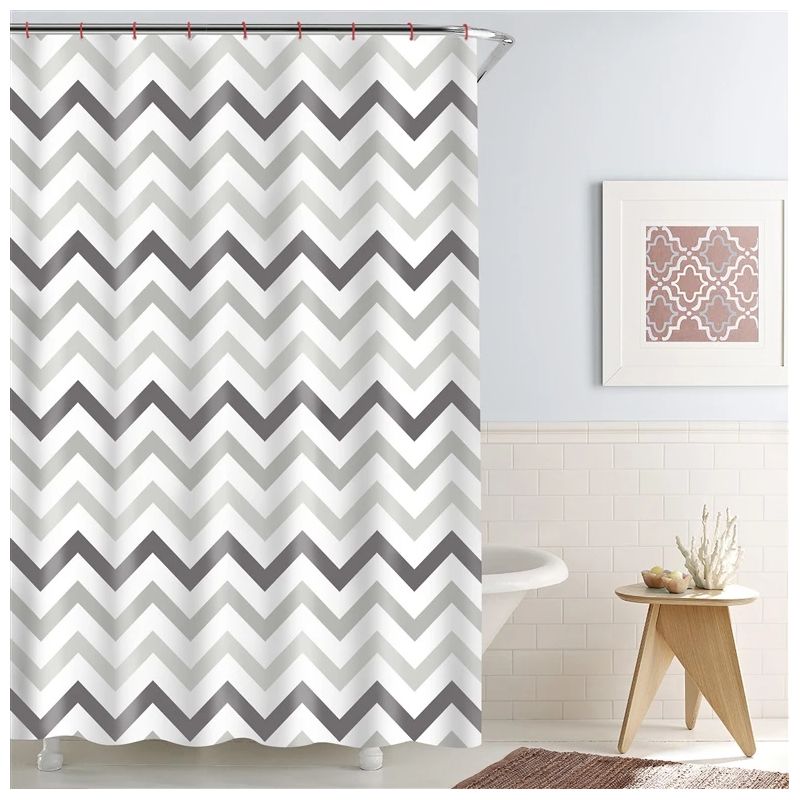 Dušas aizkars Domoletti 182546H, balta krās.-pelēka krās., 180 cm x 180 cm