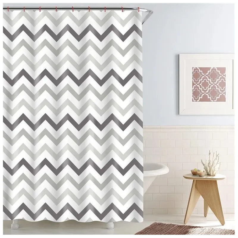 Dušas aizkars Domoletti 182546H, balta krās.-pelēka krās., 180 cm x 180 cm