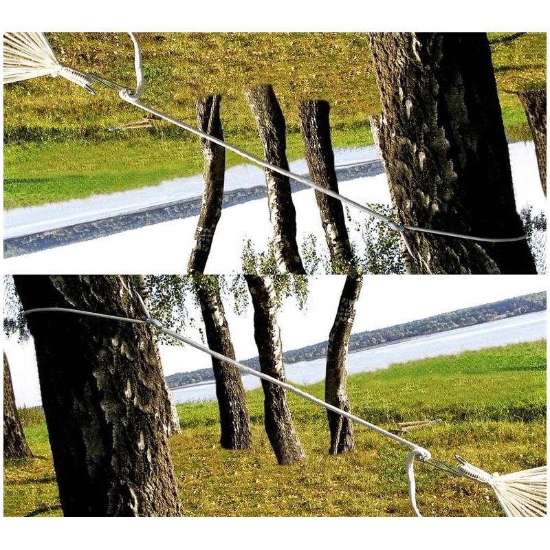 Šūpuļtīkla stiprinājuma komplekts Domoletti 9101, poliesters-metāls, balta krās.