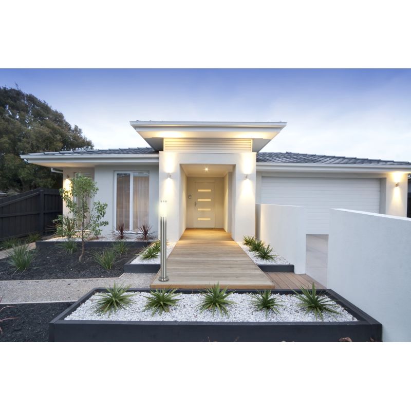 Brīvi stāvošs āra gaismeklis Domoletti DH022-800, 23W, E27, IP44, sudraba krās., 7.6 cm x 80 cm