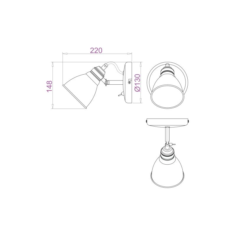 Lampa pārvietojams Domoletti Sienna R5016001-1R, E14, 1 x 40 W