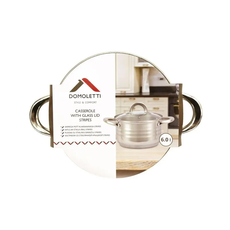 Puodas Domoletti Stripes CW-B037-20124, 24 cm, 6 l
