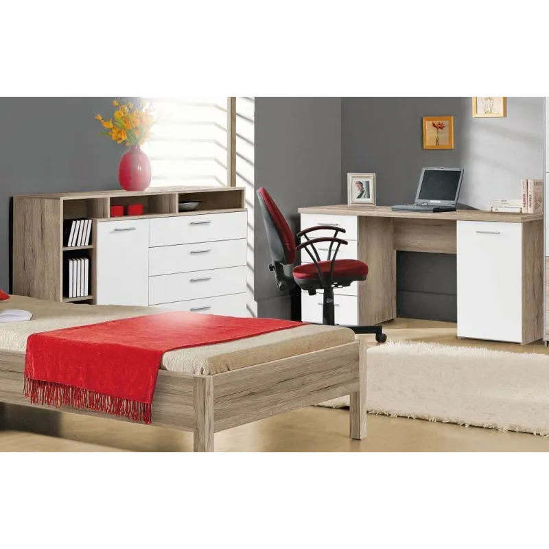 Rakstāmgalds ar skapi Domoletti BEAT25 P79, balta-bēša