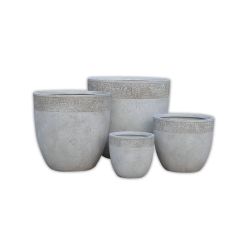 Puķu pods Domoletti LT3713-2S, keramika-māls, pelēka krās.