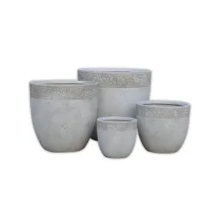 Puķu pods Domoletti LT3713-2S, keramika-māls, pelēka krās.