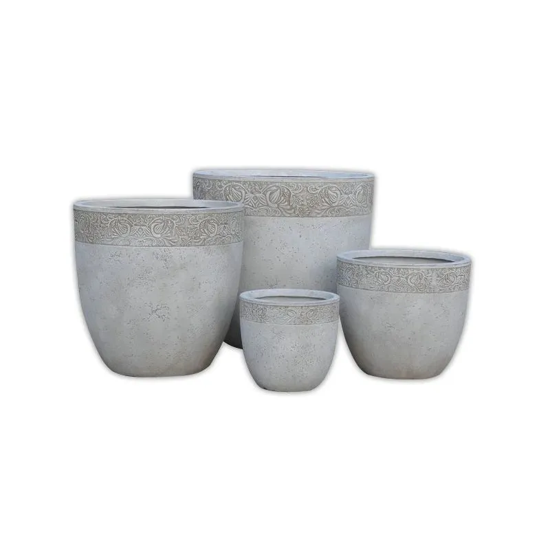 Puķu pods Domoletti LT3713-2S, keramika-māls, pelēka krās.