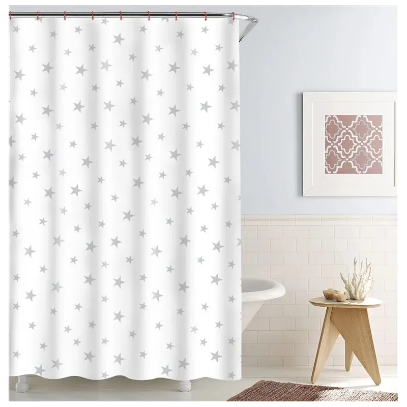 Dušas aizkars Domoletti 171913, balta krās.-pelēka krās., 180 cm x 180 cm