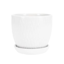 Puķu pods Domoletti FP.0024.015.H.M, keramika, balta krās.