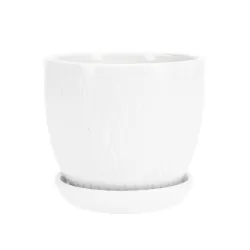 Gėlių vazonas Domoletti FP.0024.015.H.M, keramika, balta sp.