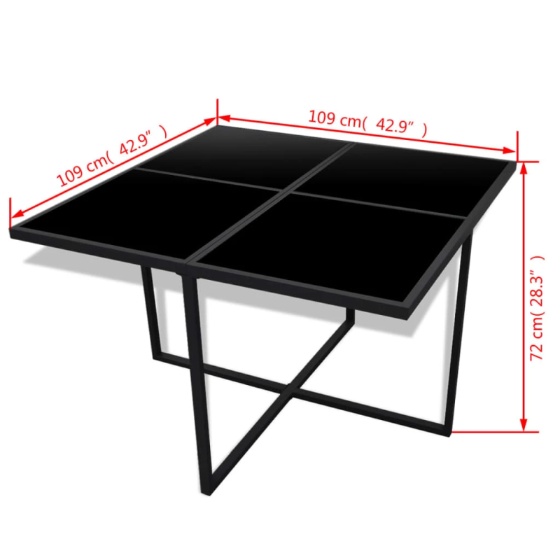 vidaXL 9-daļīgs dārza mēbeļu komplekts ar matračiem, PE pinums, melns