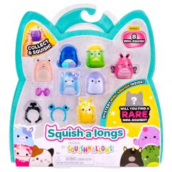 SQUISHMALLOWS SQUISH-A-LONGS figūriņas, 8 gab., 2,5 cm