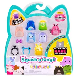 SQUISHMALLOWS SQUISH-A-LONGS minifiguuride komplekt, 8 tk, 2,5 cm