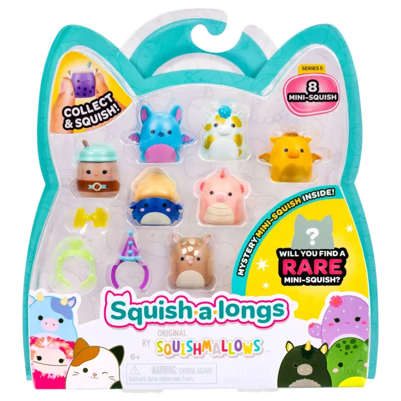 SQUISHMALLOWS SQUISH-A-LONGS figures 8-pack, 2,5 cm