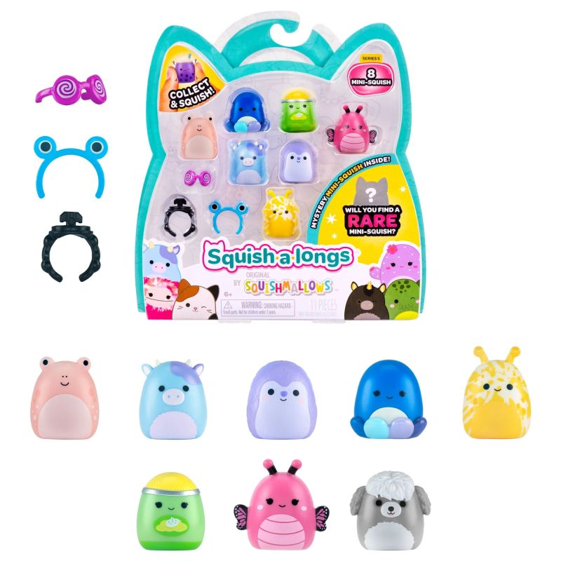SQUISHMALLOWS SQUISH-A-LONGS Комплект фигурок, 8 шт, 2,5 см