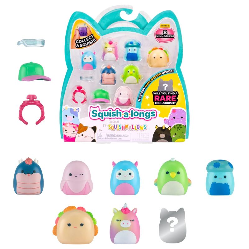 SQUISHMALLOWS SQUISH-A-LONGS Комплект фигурок, 8 шт, 2,5 см