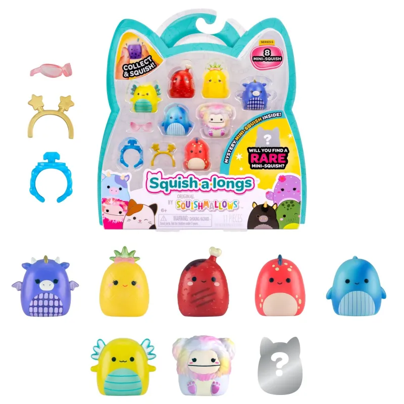SQUISHMALLOWS SQUISH-A-LONGS figures 8-pack, 2,5 cm