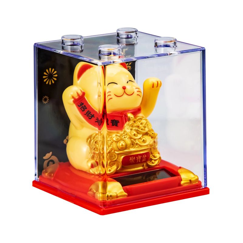 Laimes kaķis ar saules bateriju, 8 cm