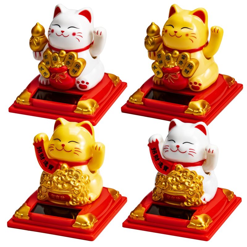 Laimes kaķis ar saules bateriju, 8 cm