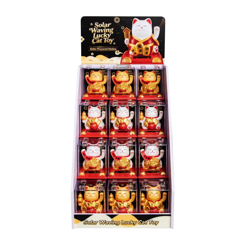 Laimes kaķis ar saules bateriju, 8 cm