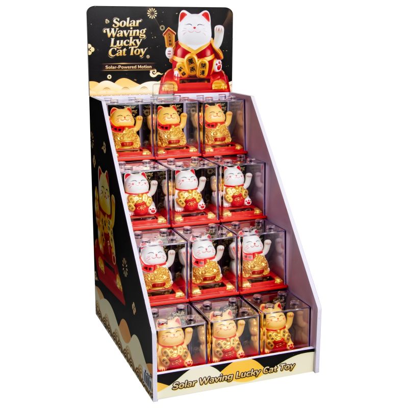 Laimes kaķis ar saules bateriju, 8 cm