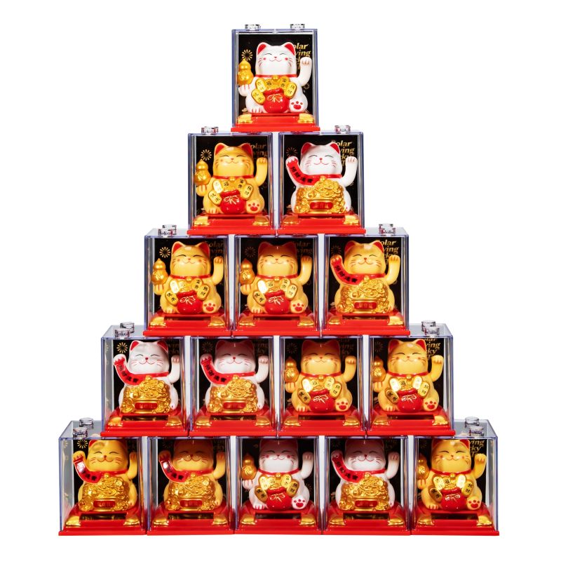 Laimes kaķis ar saules bateriju, 8 cm