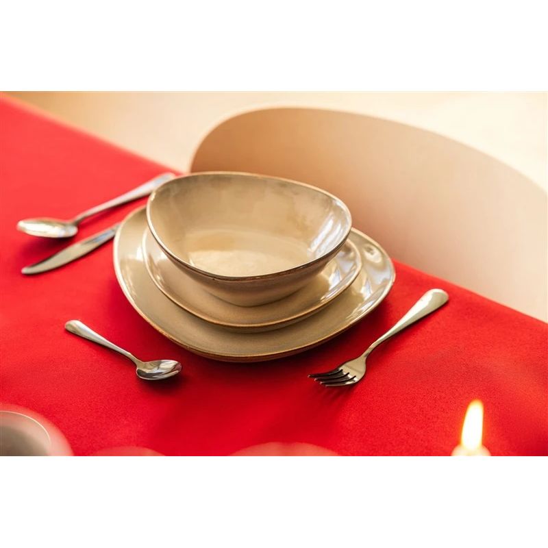 Šķīvis deserta Domoletti Triangle, DIA 20 cm, gaiši brūna