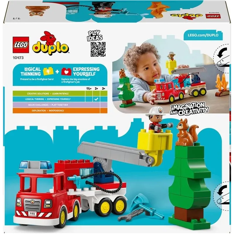 Constr lego fire trck w hose&frfght10473