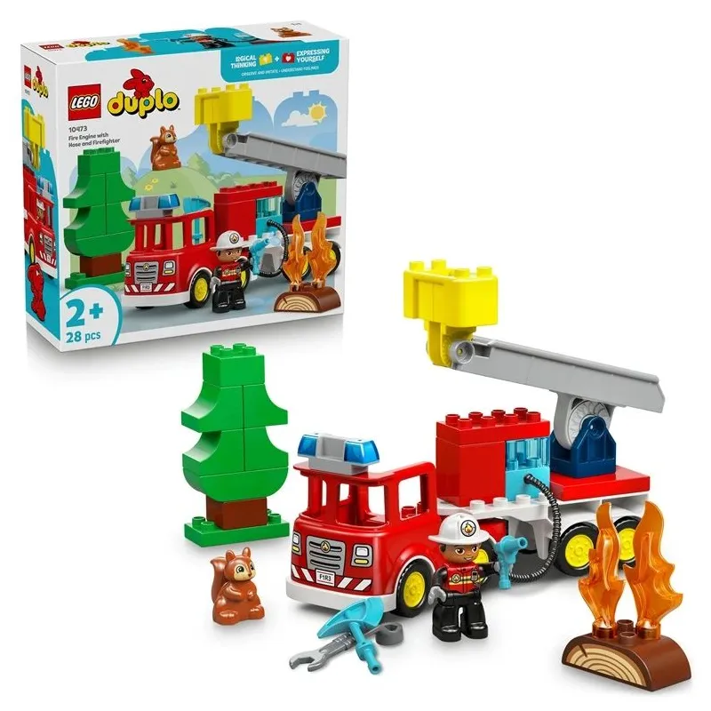 Constr lego fire trck w hose&frfght10473