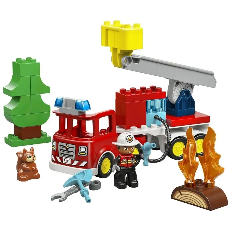 Constr lego fire trck w hose&frfght10473