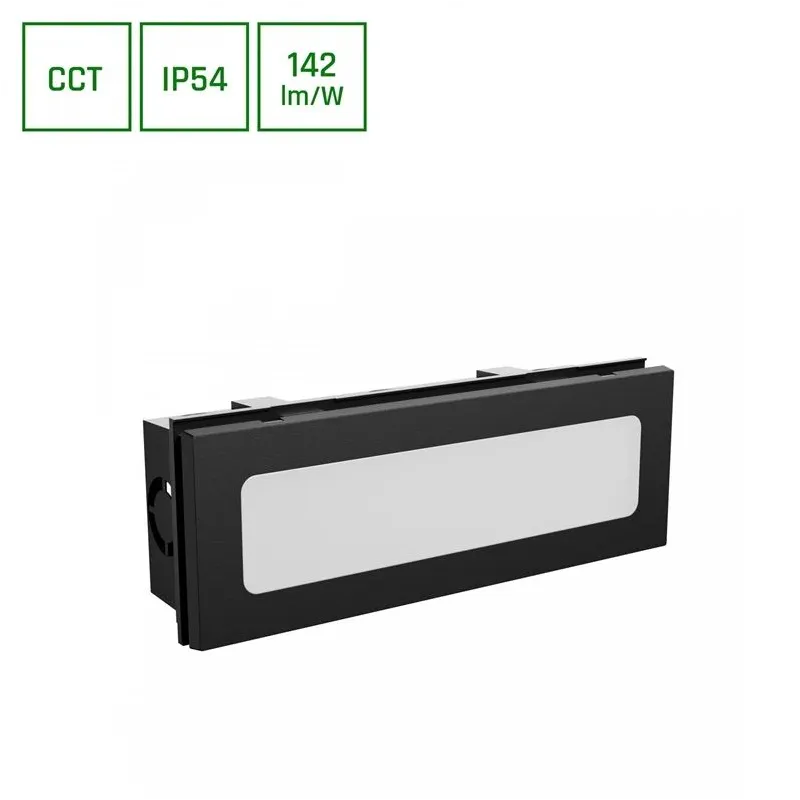 Iebūvēts āra LED gaismeklis 6W CCT 850lm IP54 melns