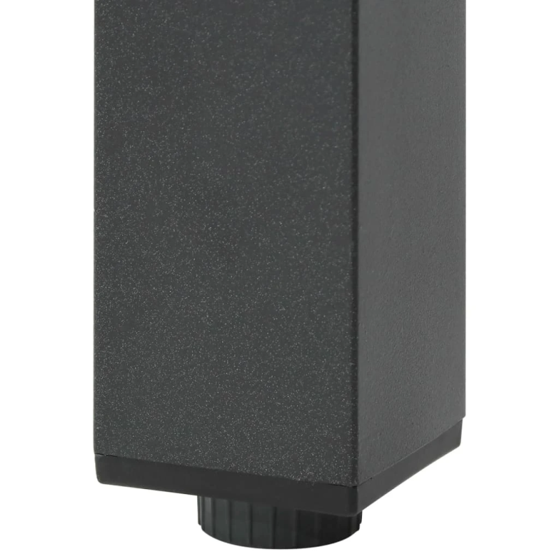 vidaXL dārza galds, melns, 150x90x74 cm, alumīnijs un stikls