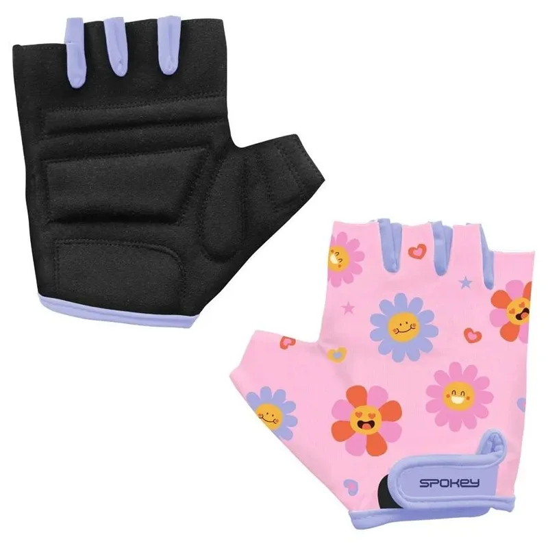 Velosipēdu cimdi bērniem Spokey Play. rozā-violeti. XS