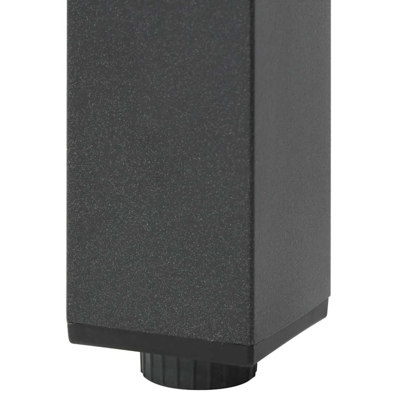 vidaXL dārza galds, melns, 190x90x74 cm, alumīnijs un stikls